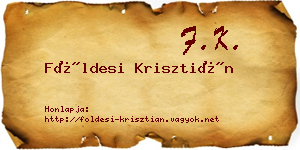 Földesi Krisztián névjegykártya